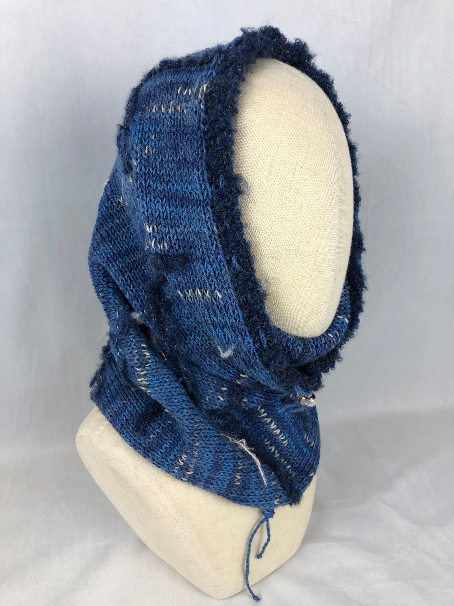 Blue wool neck warmer