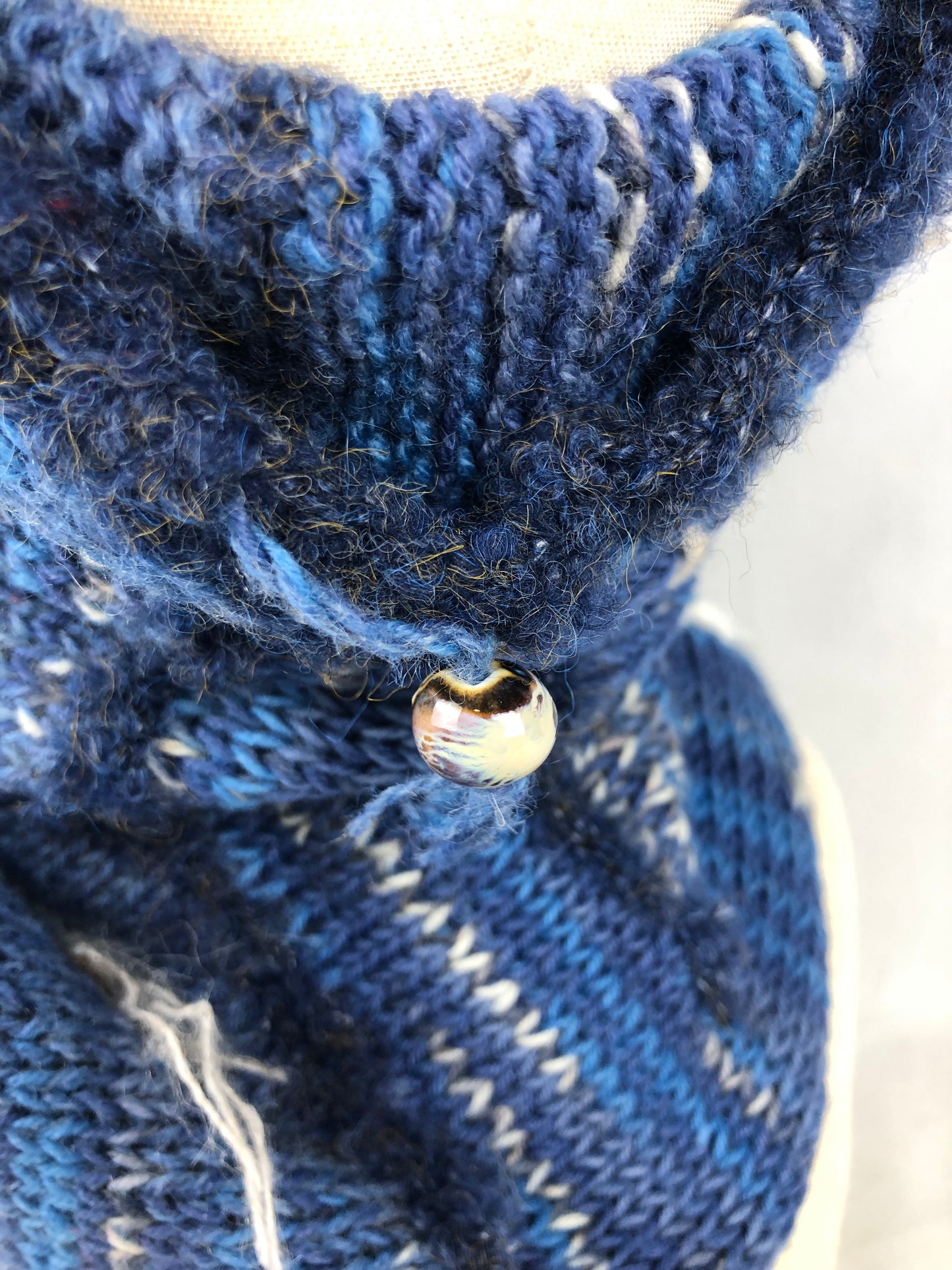 Blue wool neck warmer