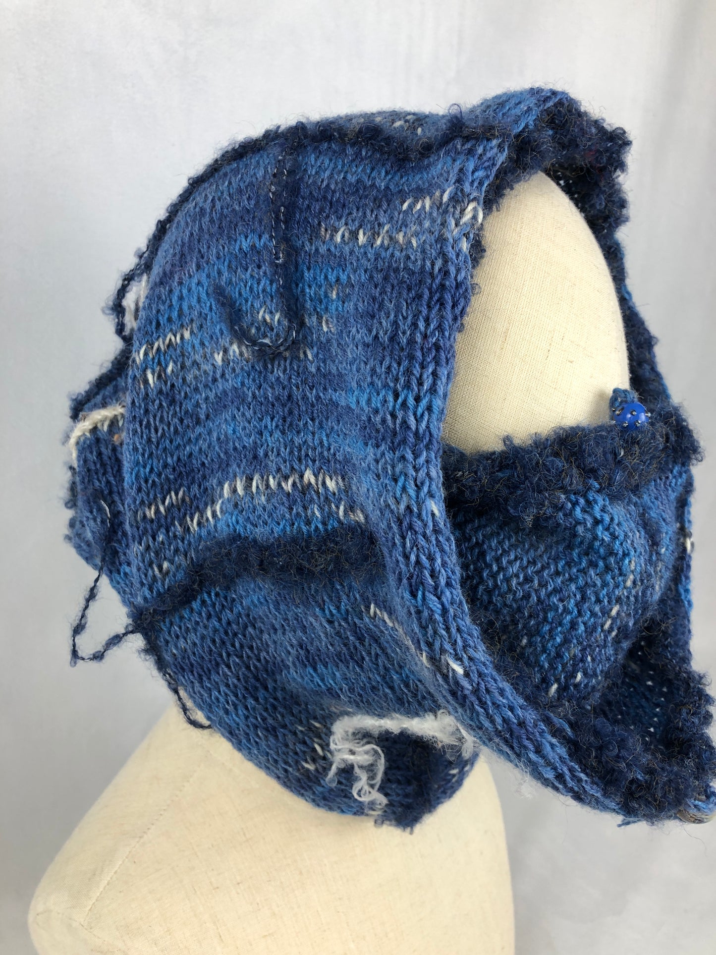Blue wool neck warmer