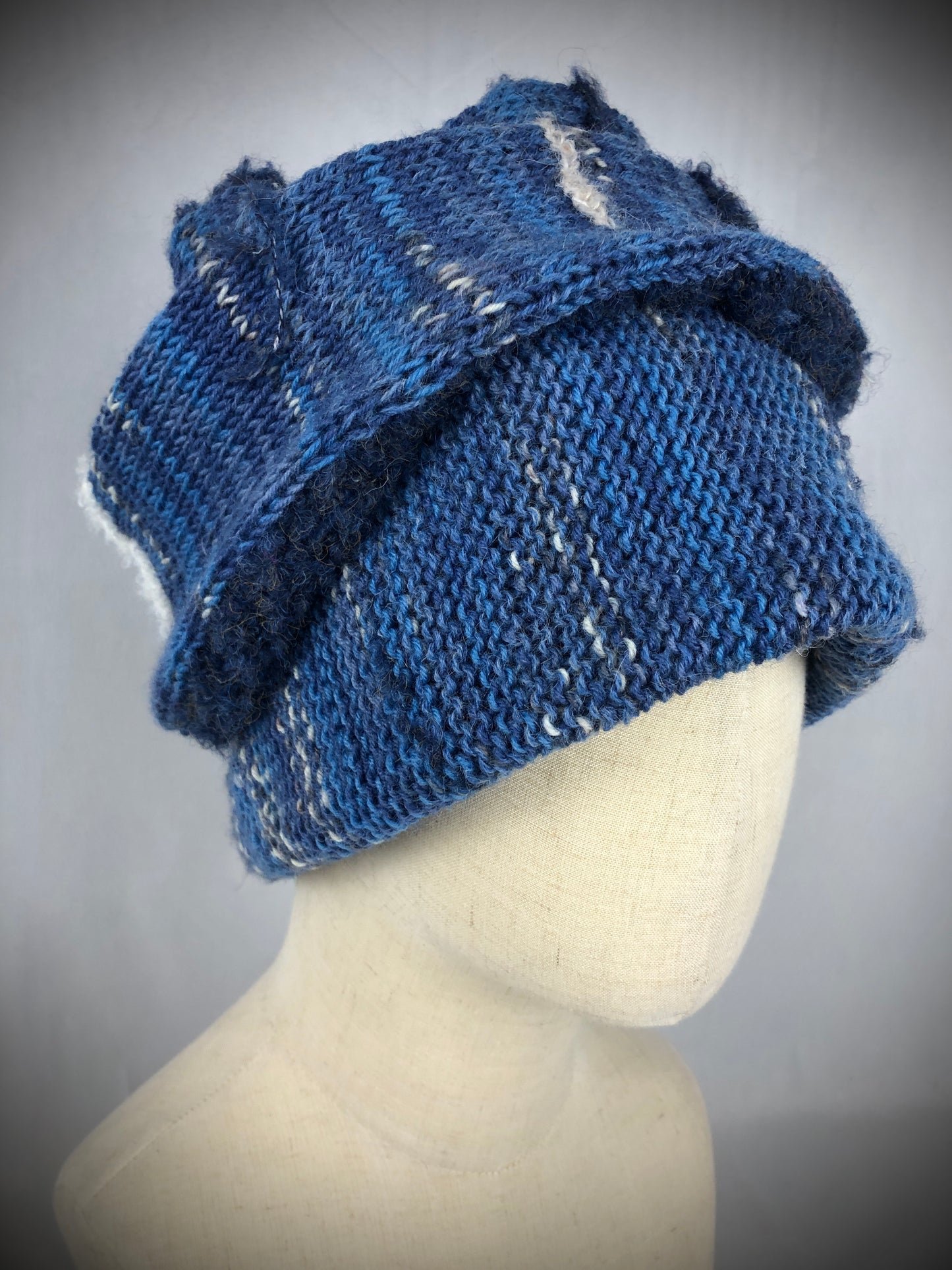 Blue wool neck warmer