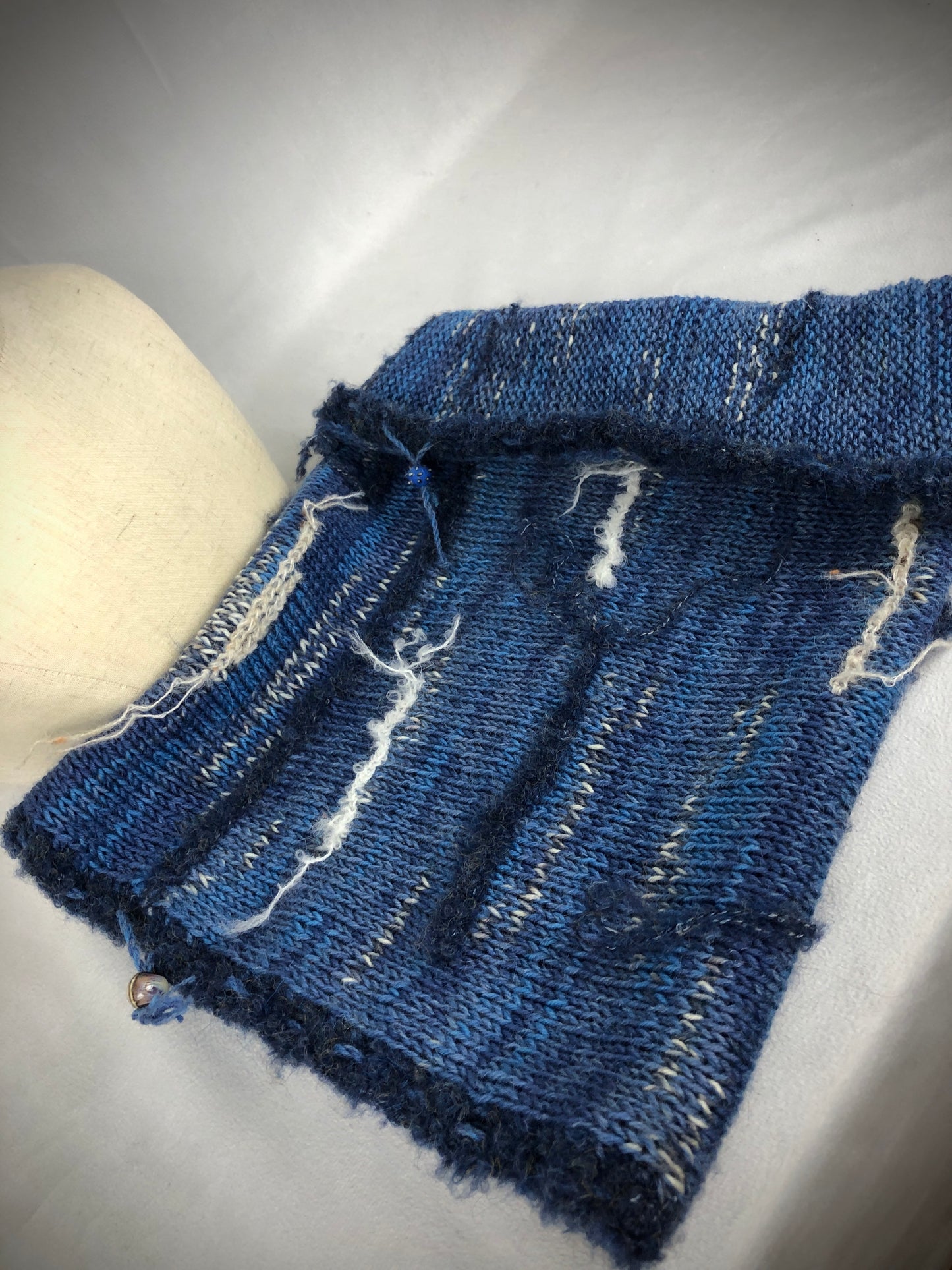 Blue wool neck warmer