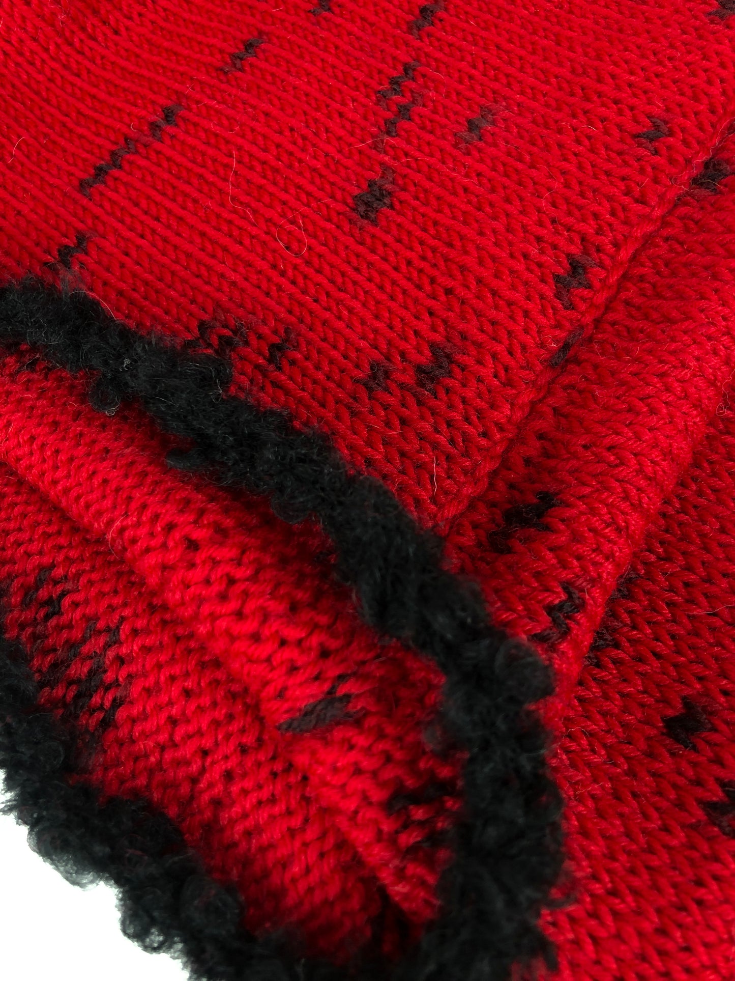 Red merino wool cowl scarf