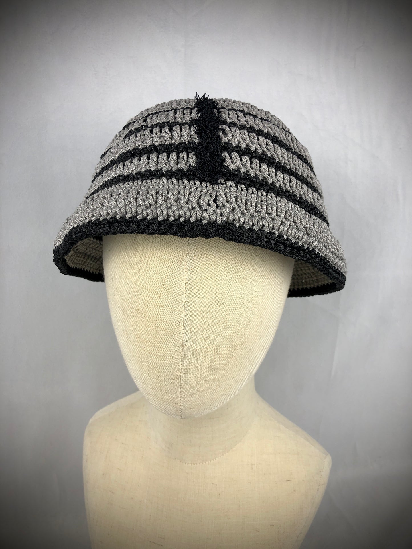 Grey stripe zebra bucket hat