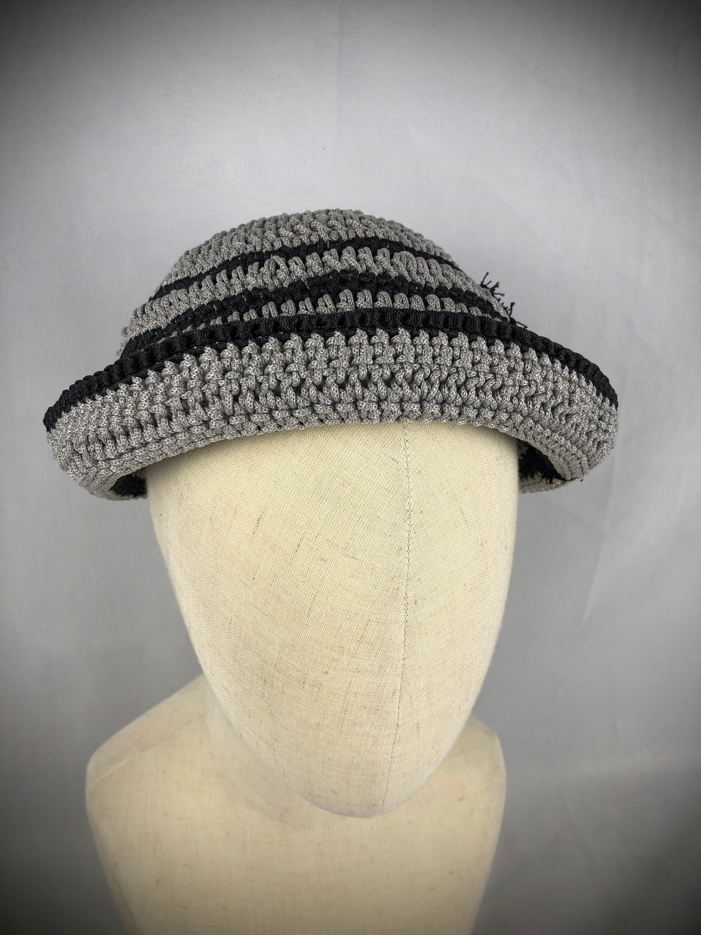 Grey stripe zebra bucket hat