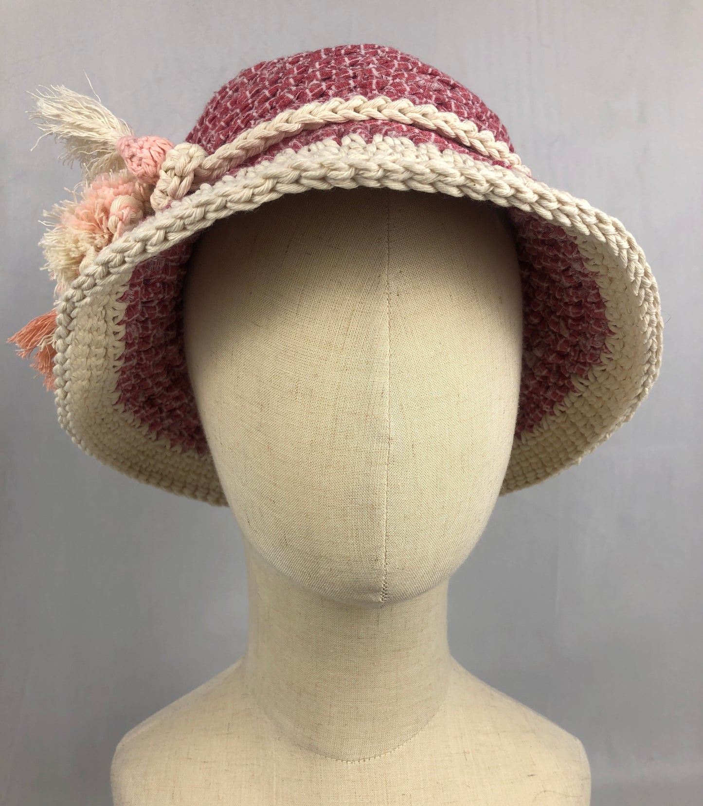 Pink cream sunhat/ bucket