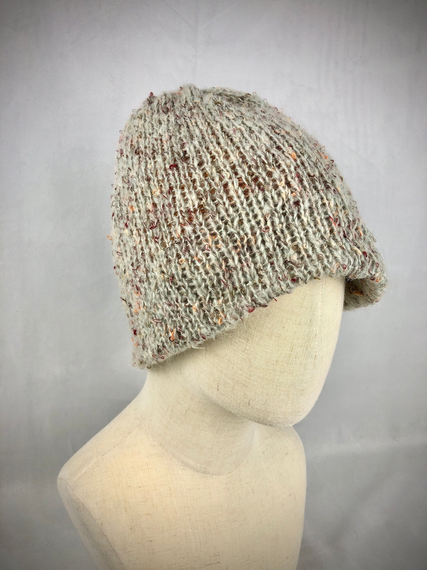 Yellow grey cashmere beanie toque