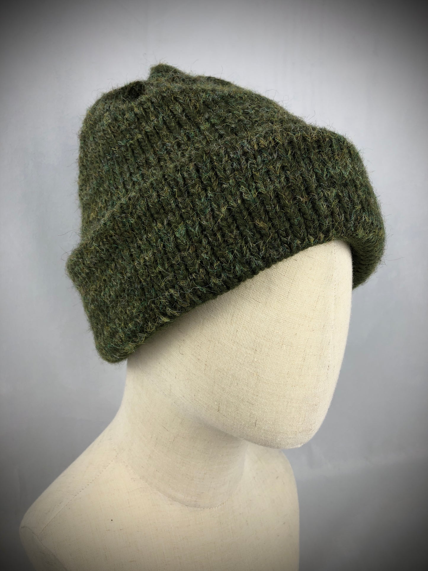 Pine green wool beanie toque