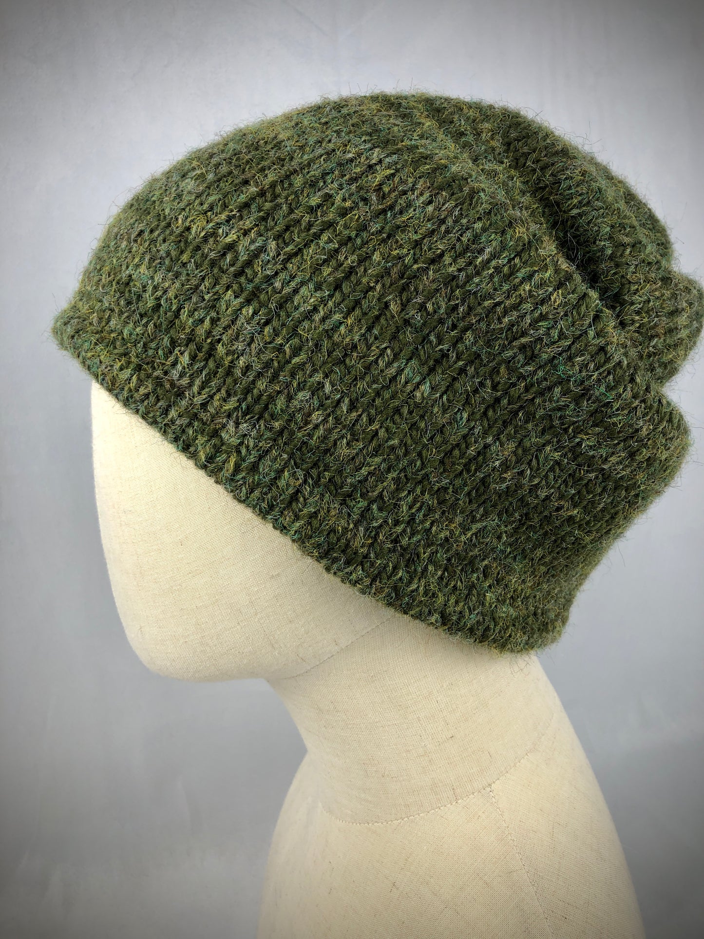 Pine green wool beanie toque