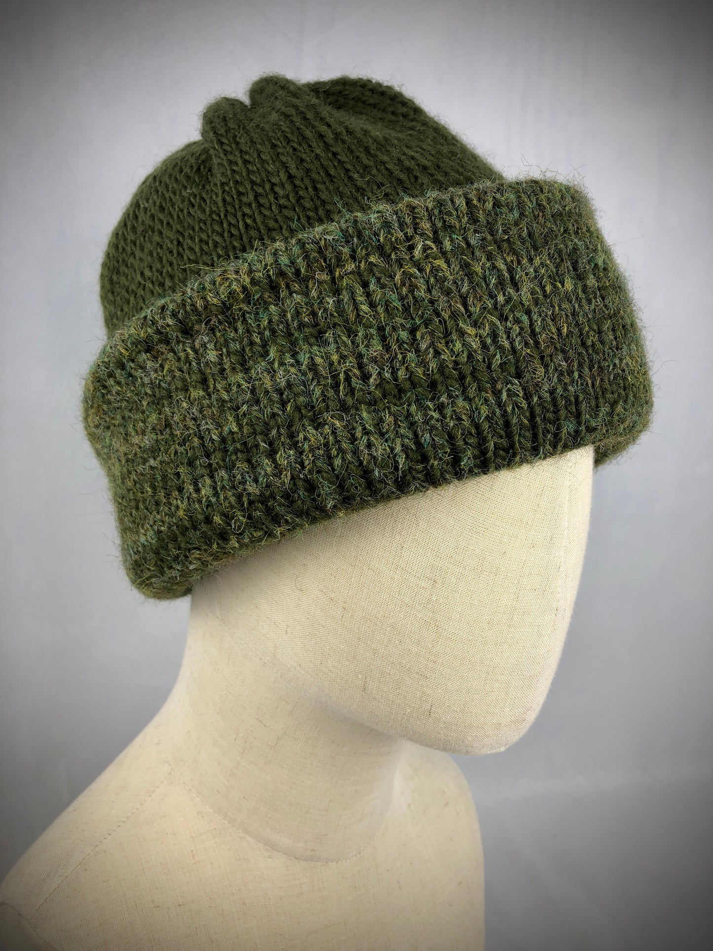 Pine green wool beanie toque