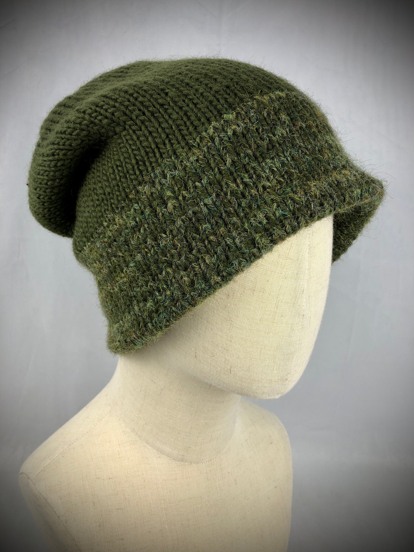 Pine green wool beanie toque