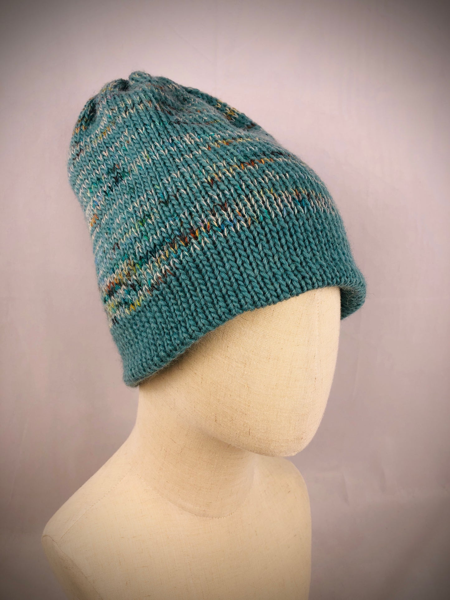 Teal blue beanie toque
