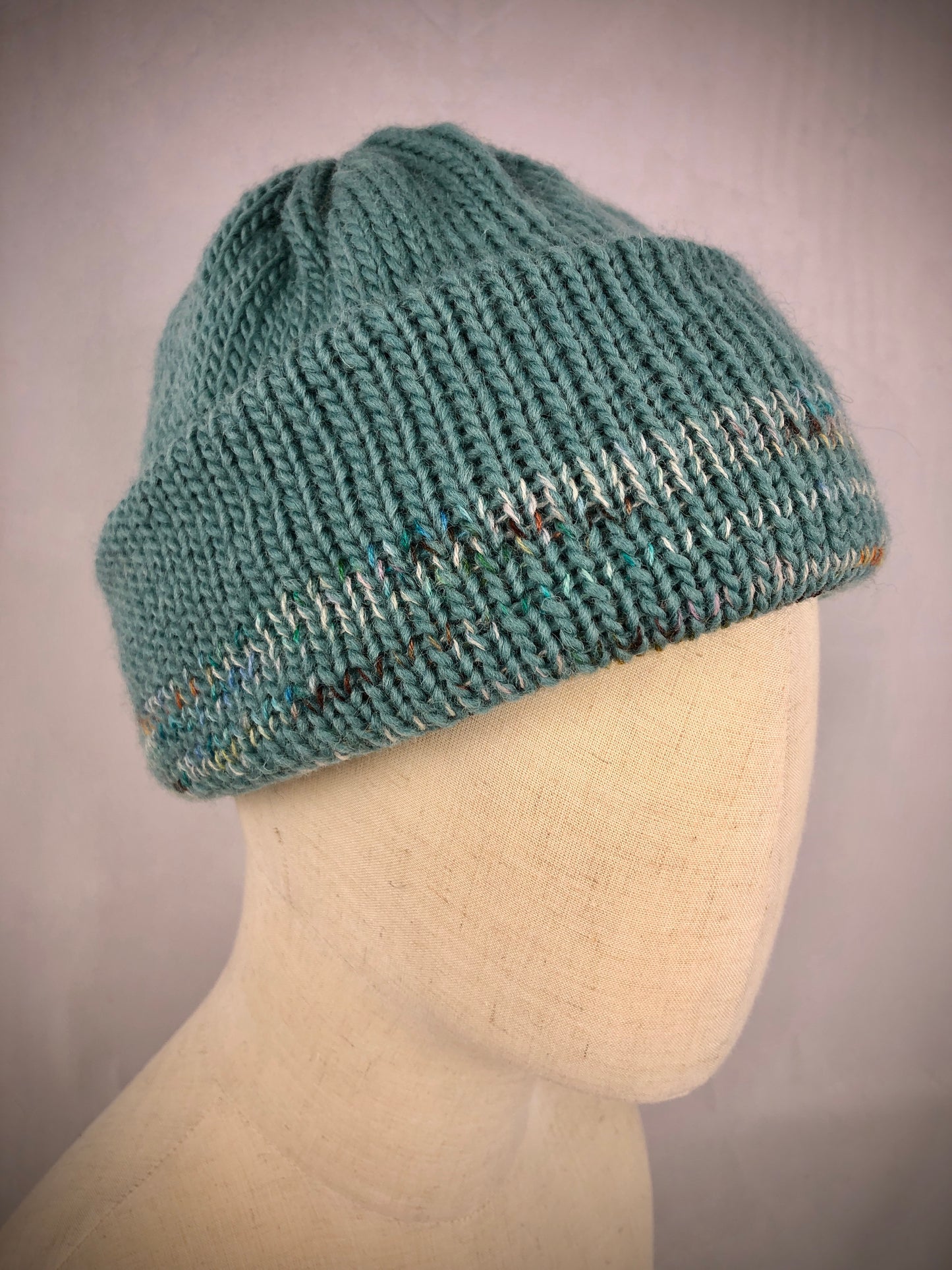 Teal blue beanie toque