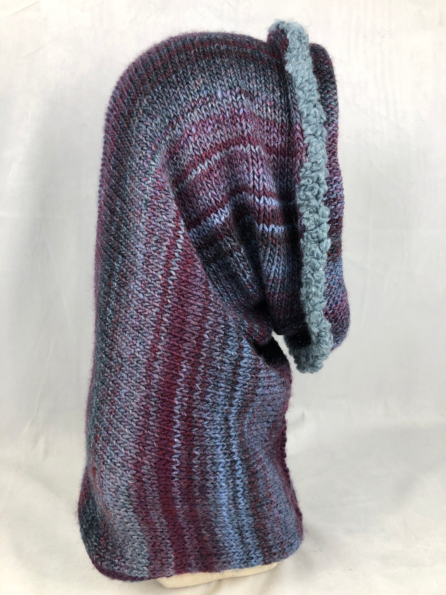 Maroon blue ski mask cowl scarf neck warmer