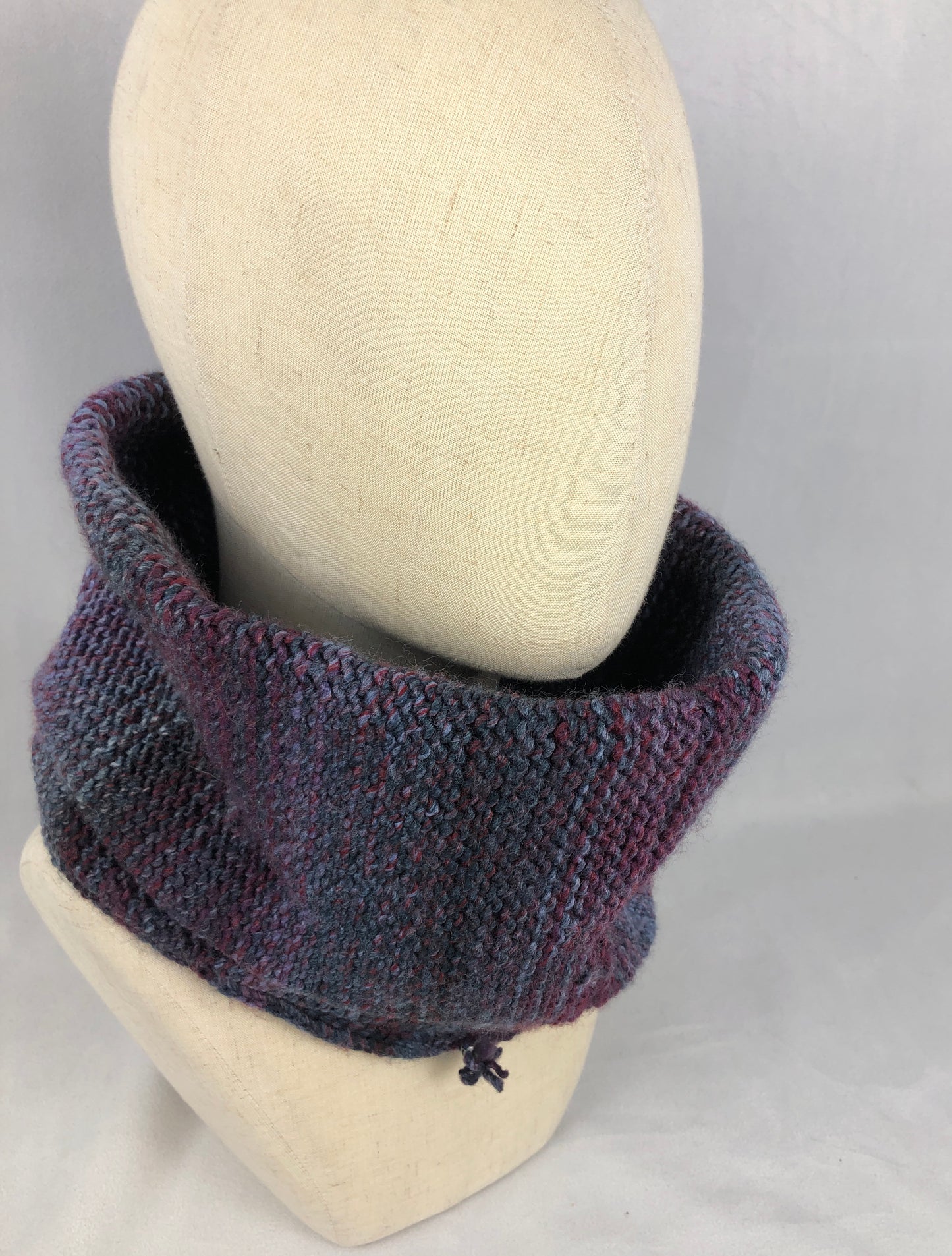 Maroon blue ski mask cowl scarf neck warmer