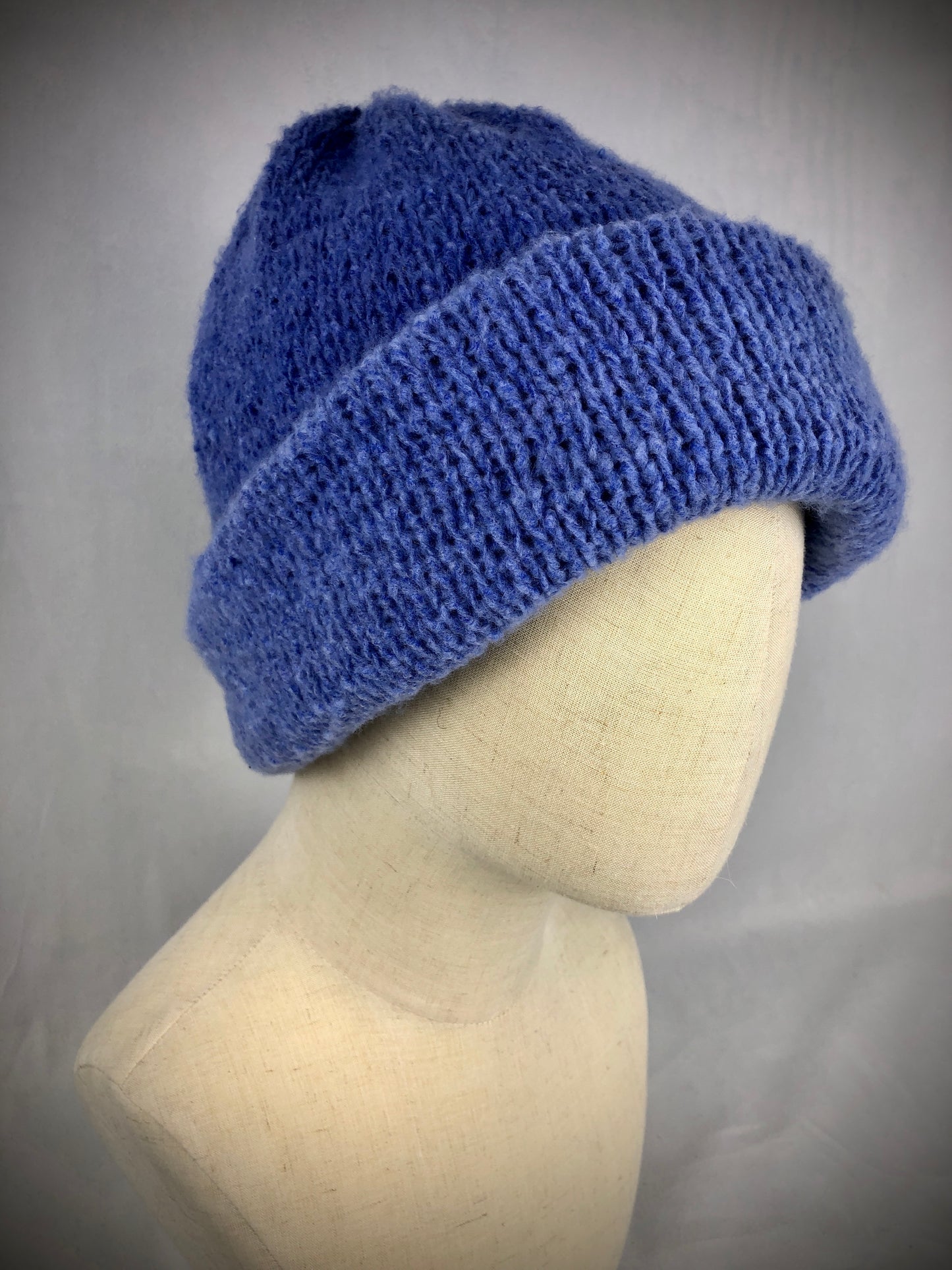 Blue oversize beanie toque