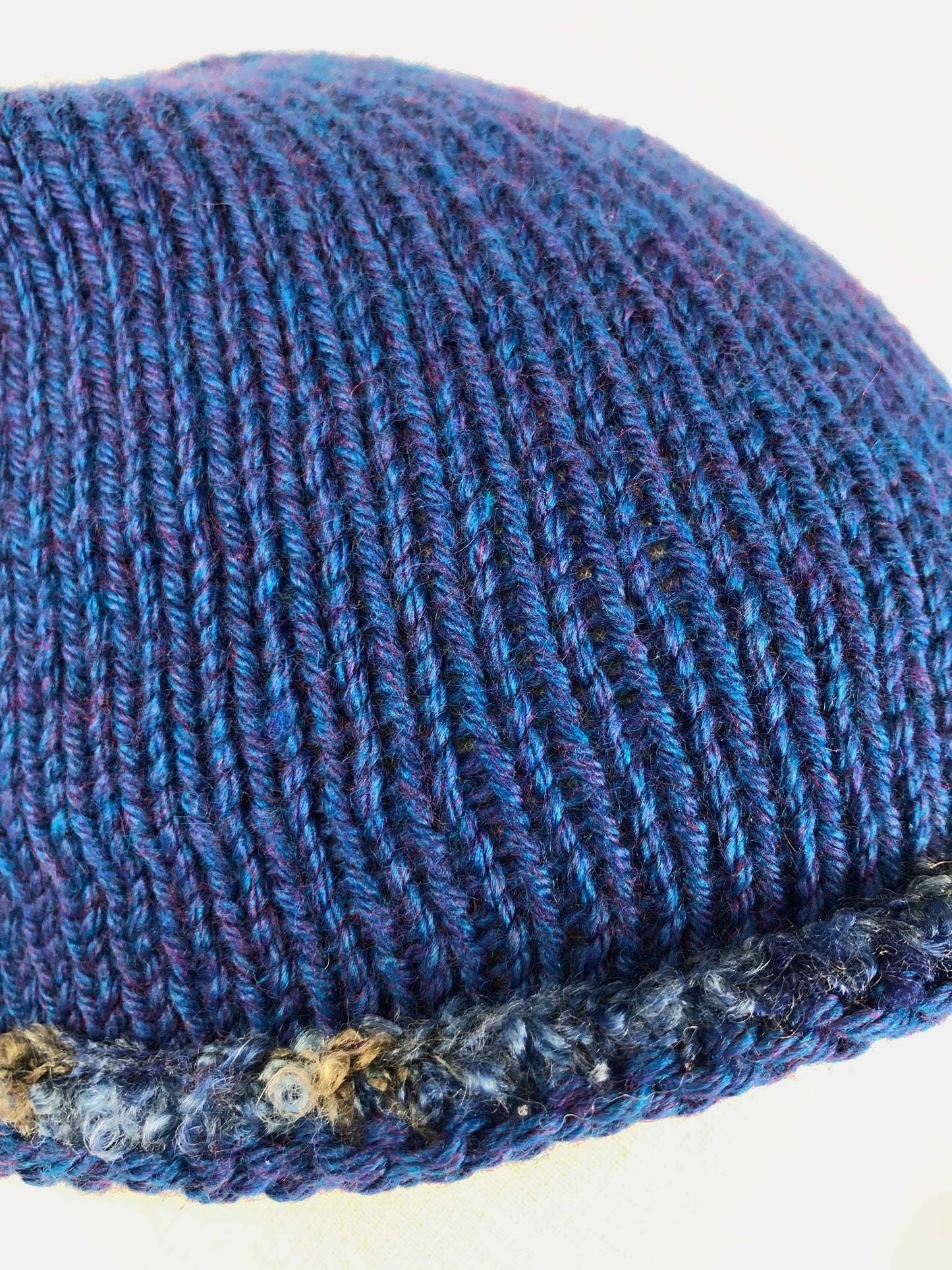 Blue wool beanie hat