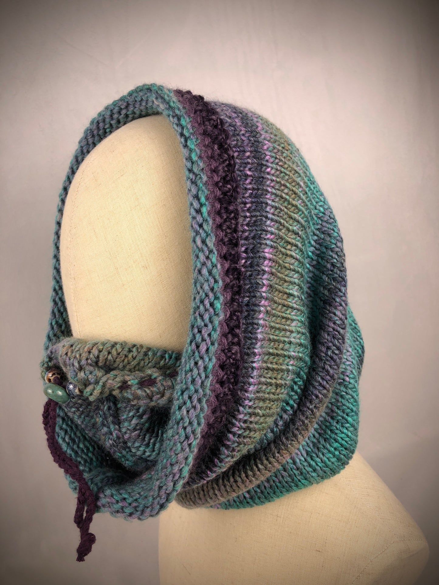 Teal blue grey purple neck warmer sky mask hood scarf