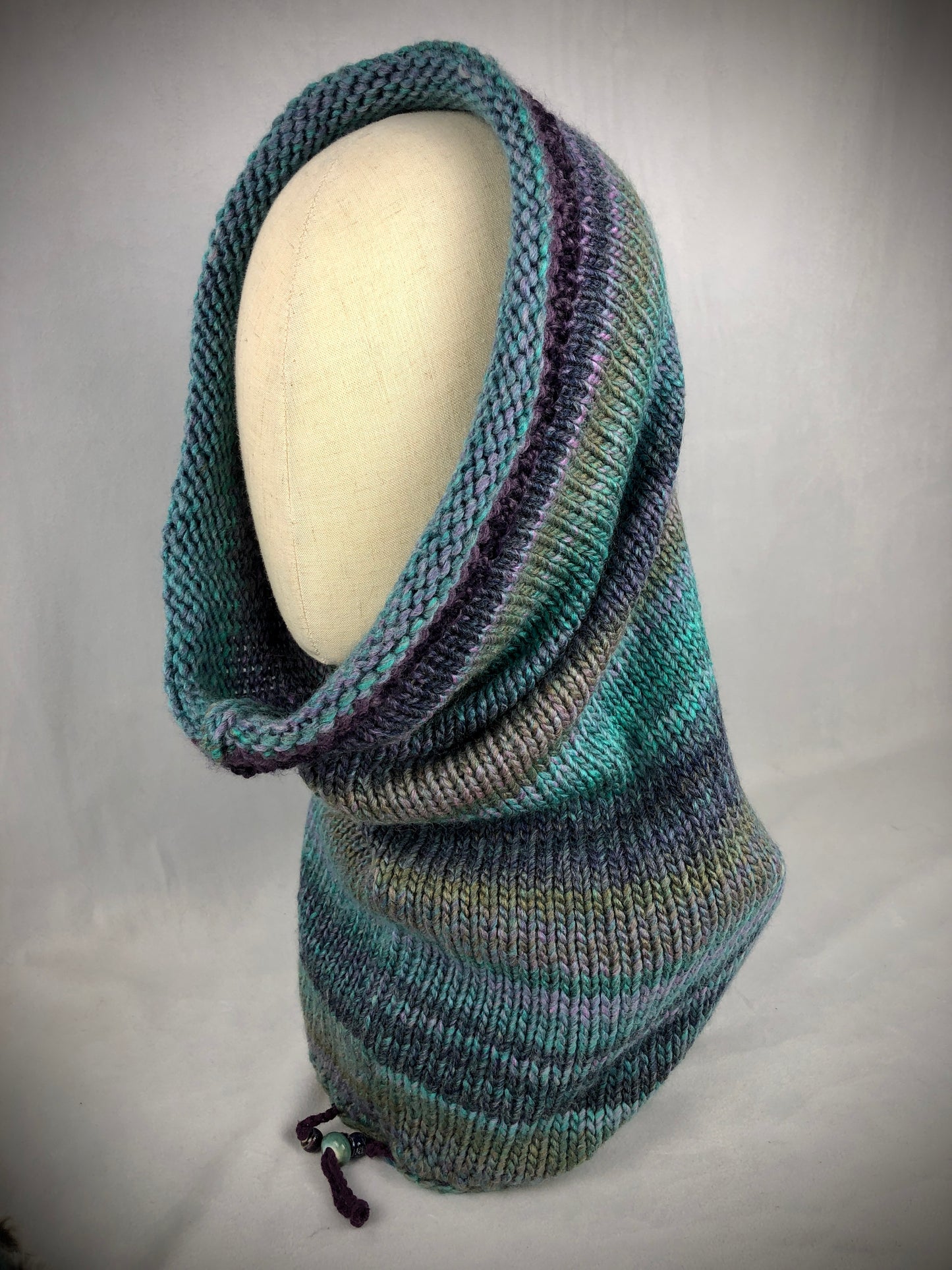 Teal blue grey purple neck warmer sky mask hood scarf