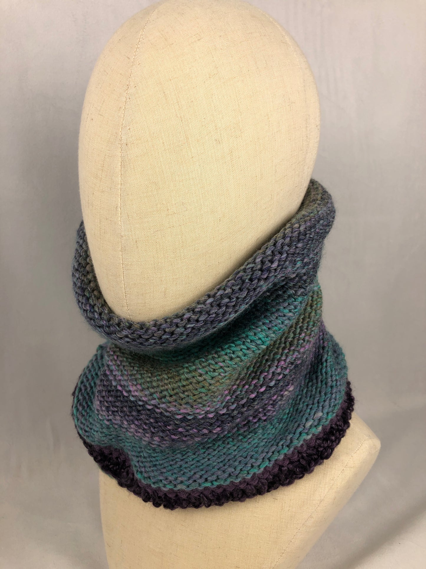 Teal blue grey purple neck warmer sky mask hood scarf