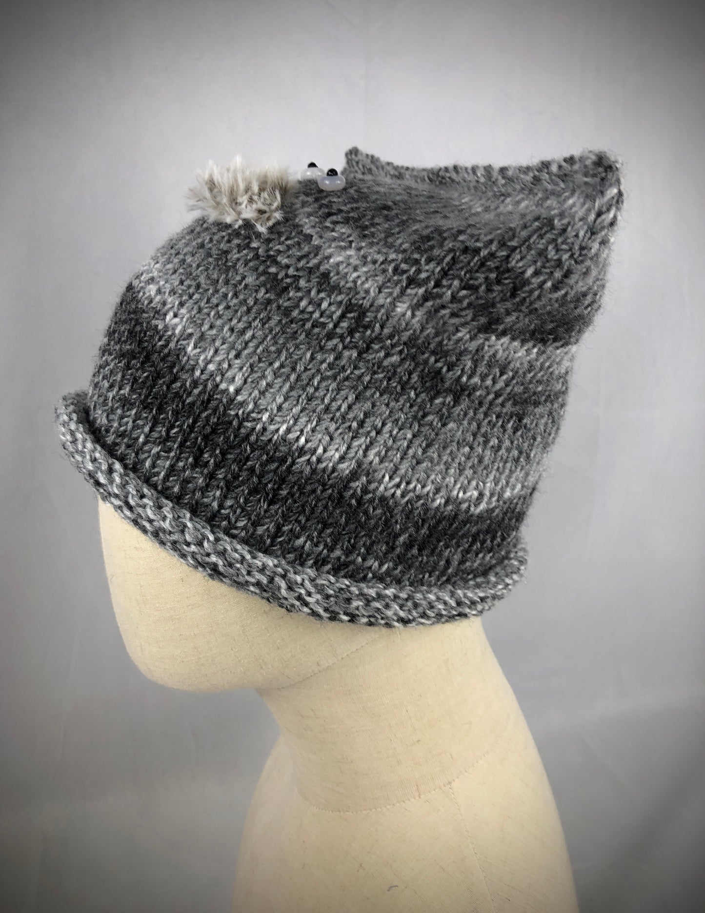 Grey cat  square beanie toque