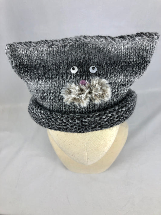 Grey cat  square beanie toque