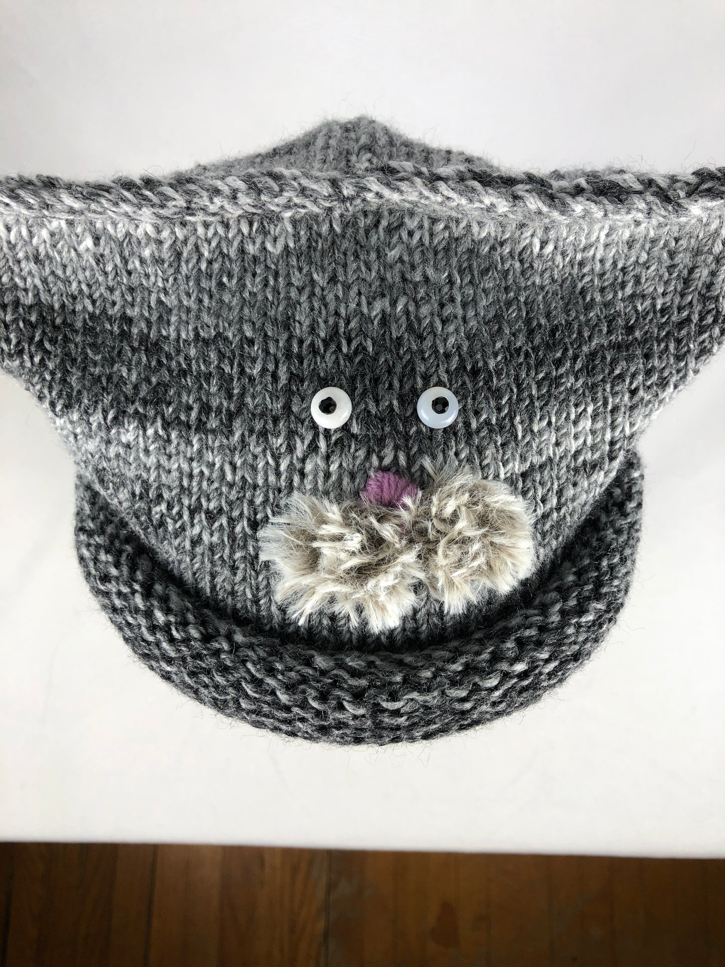 Grey cat  square beanie toque