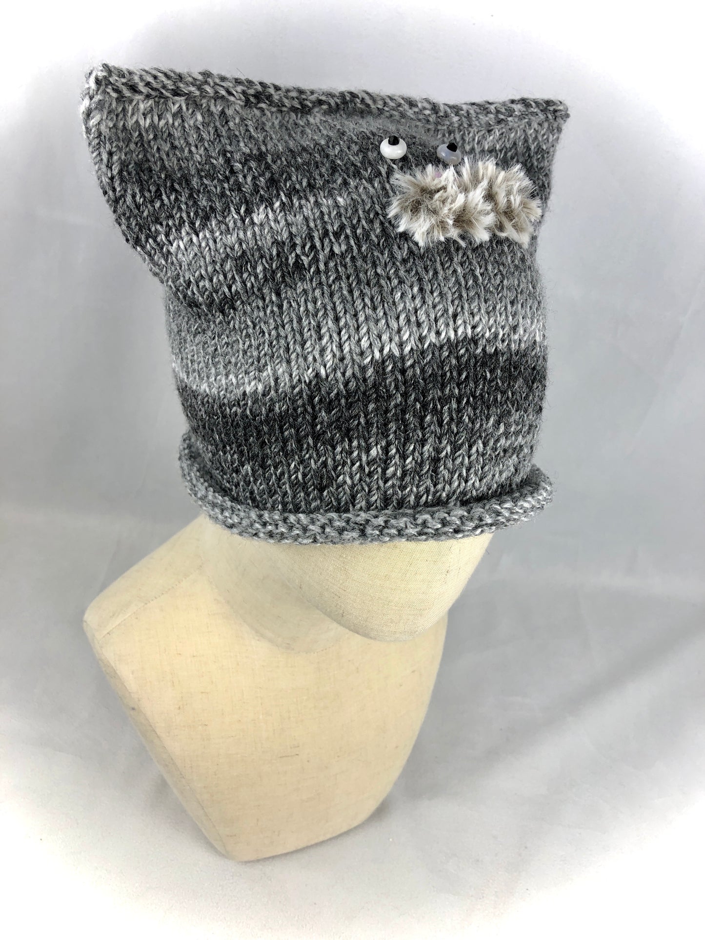 Grey cat  square beanie toque