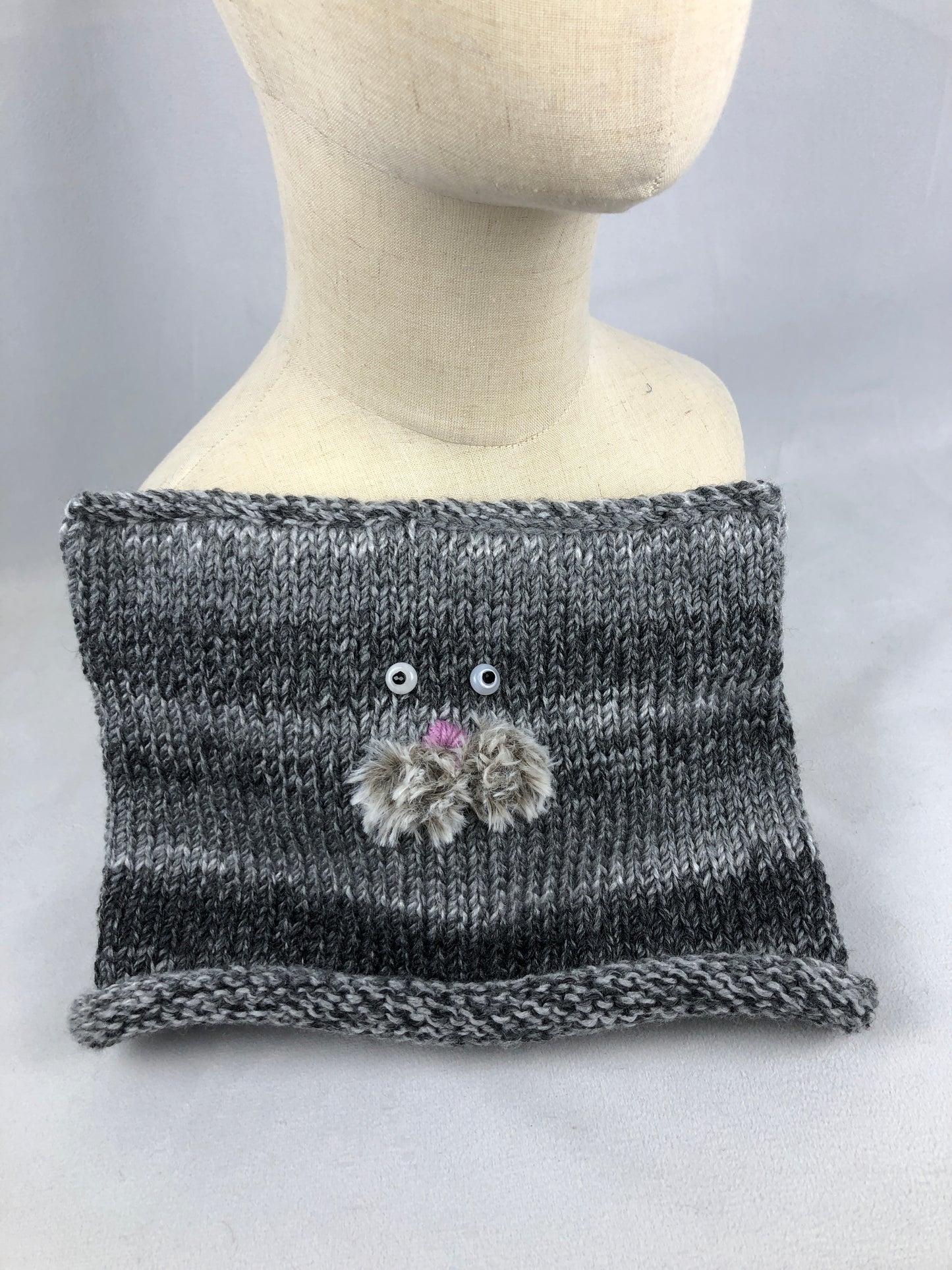 Grey cat  square beanie toque