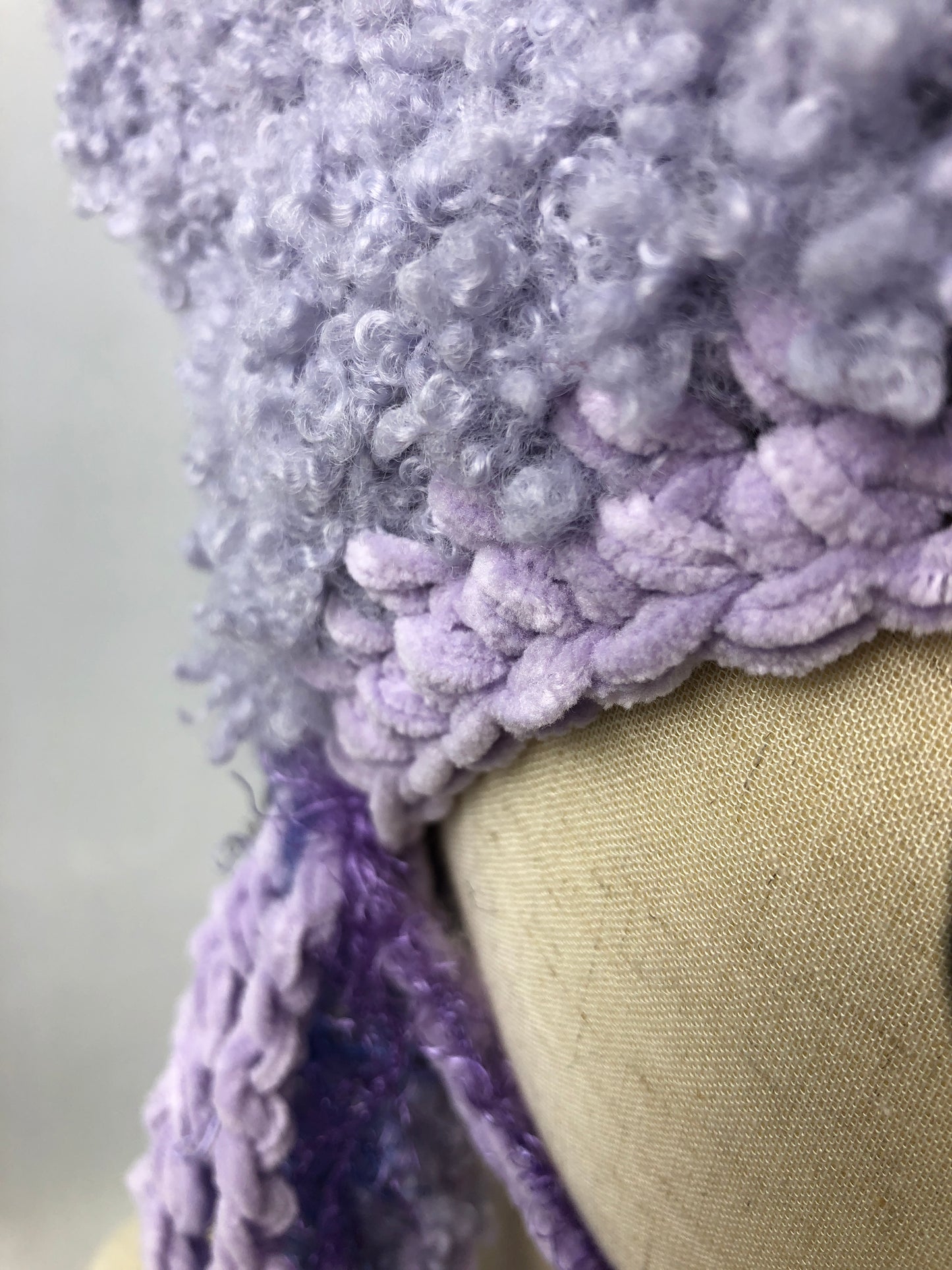 Lilac purple fuzzy cat hat