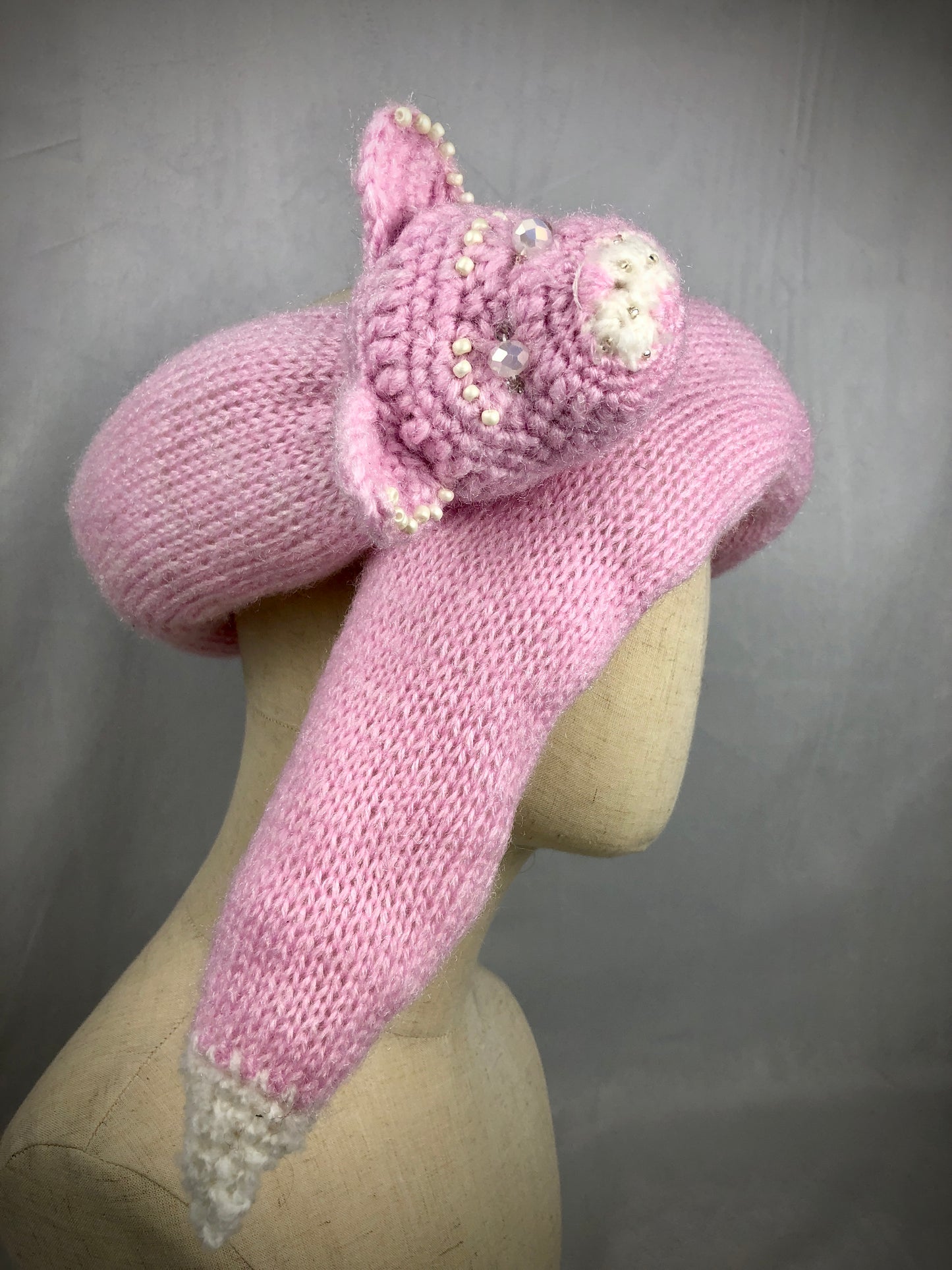 Pink collar cat scarf