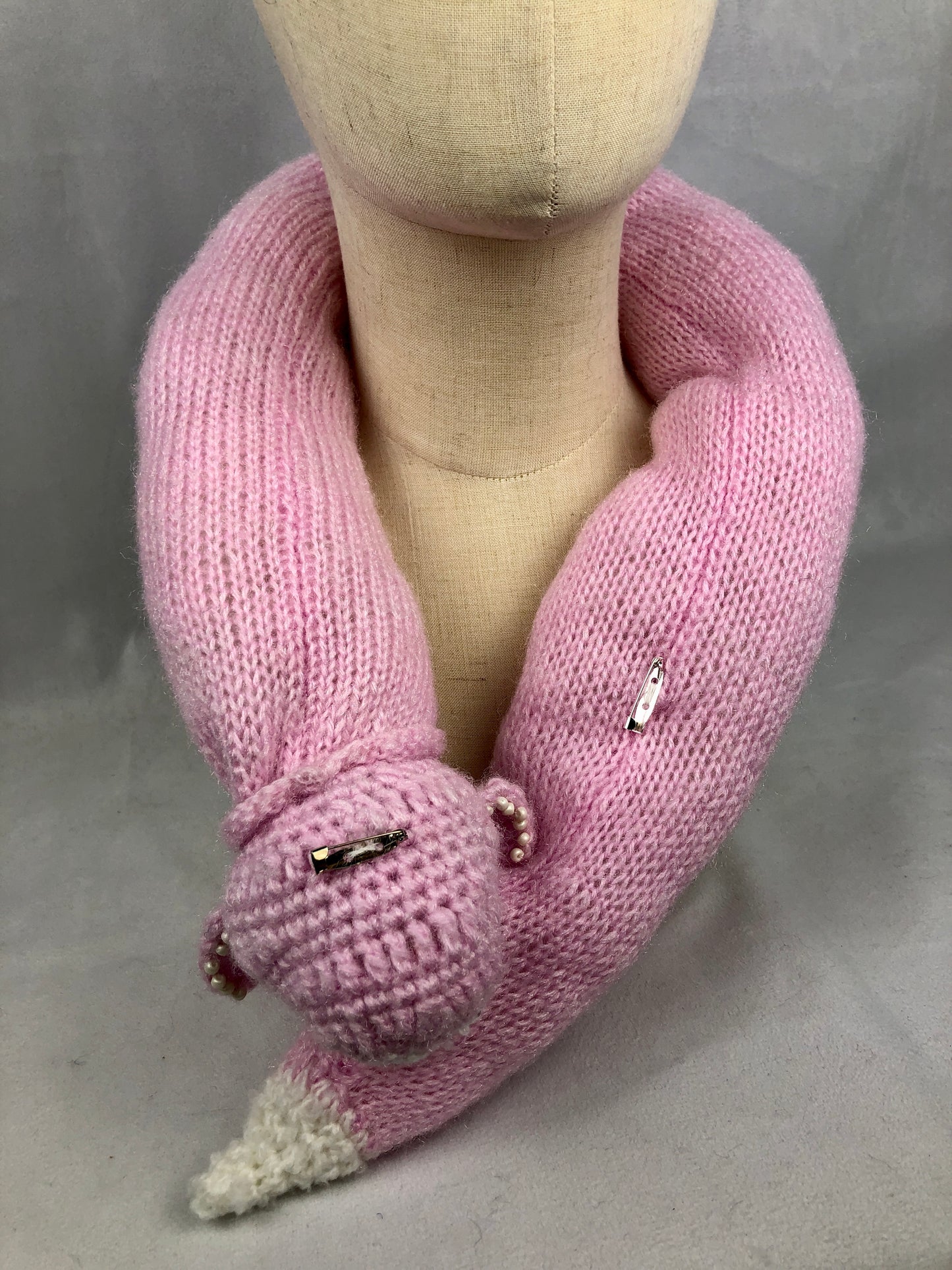 Pink collar cat scarf