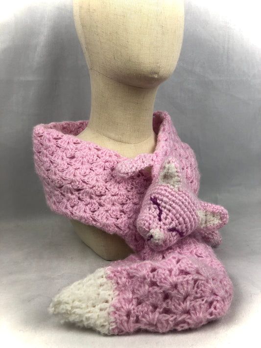 Pink cat collar scarf