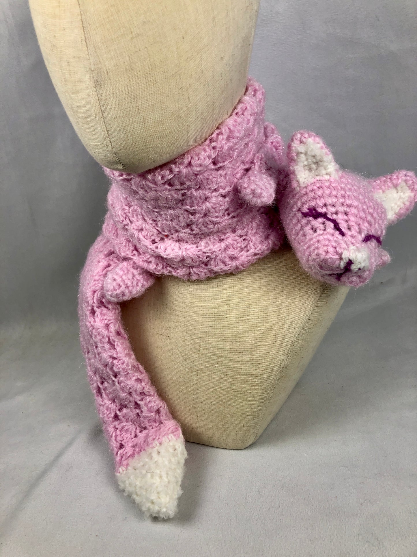 Pink cat collar scarf