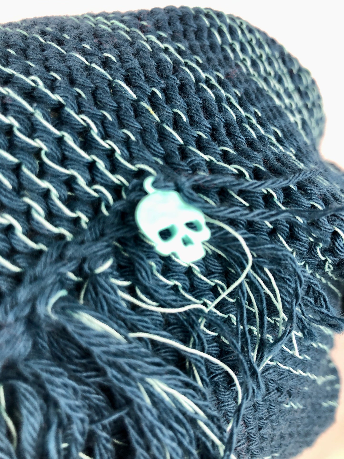 Sea blue cotton slouchy beanie hat