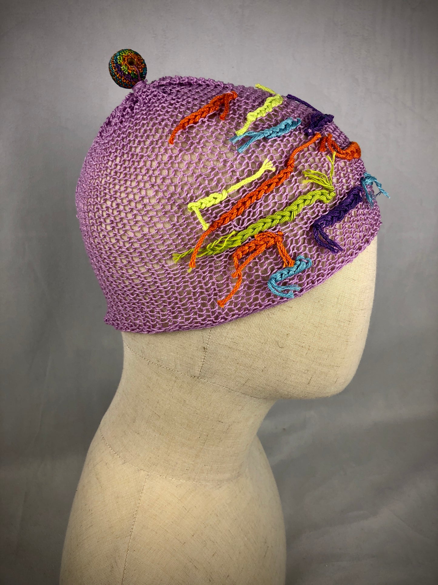 Lilac pink cotton beanie