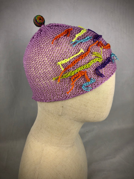 Lilac pink cotton beanie