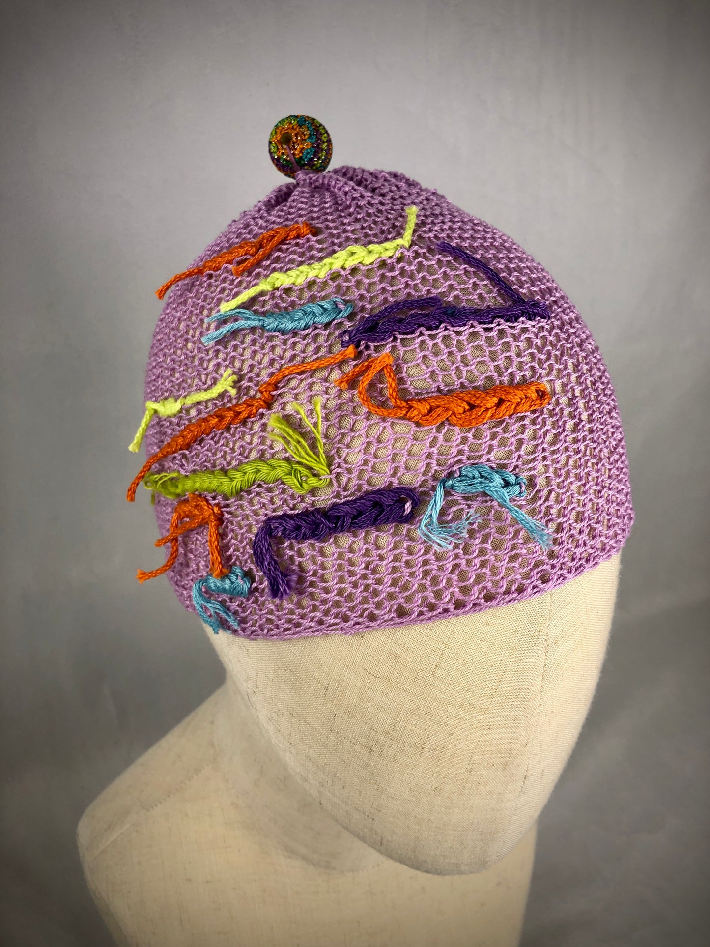 Lilac pink cotton beanie