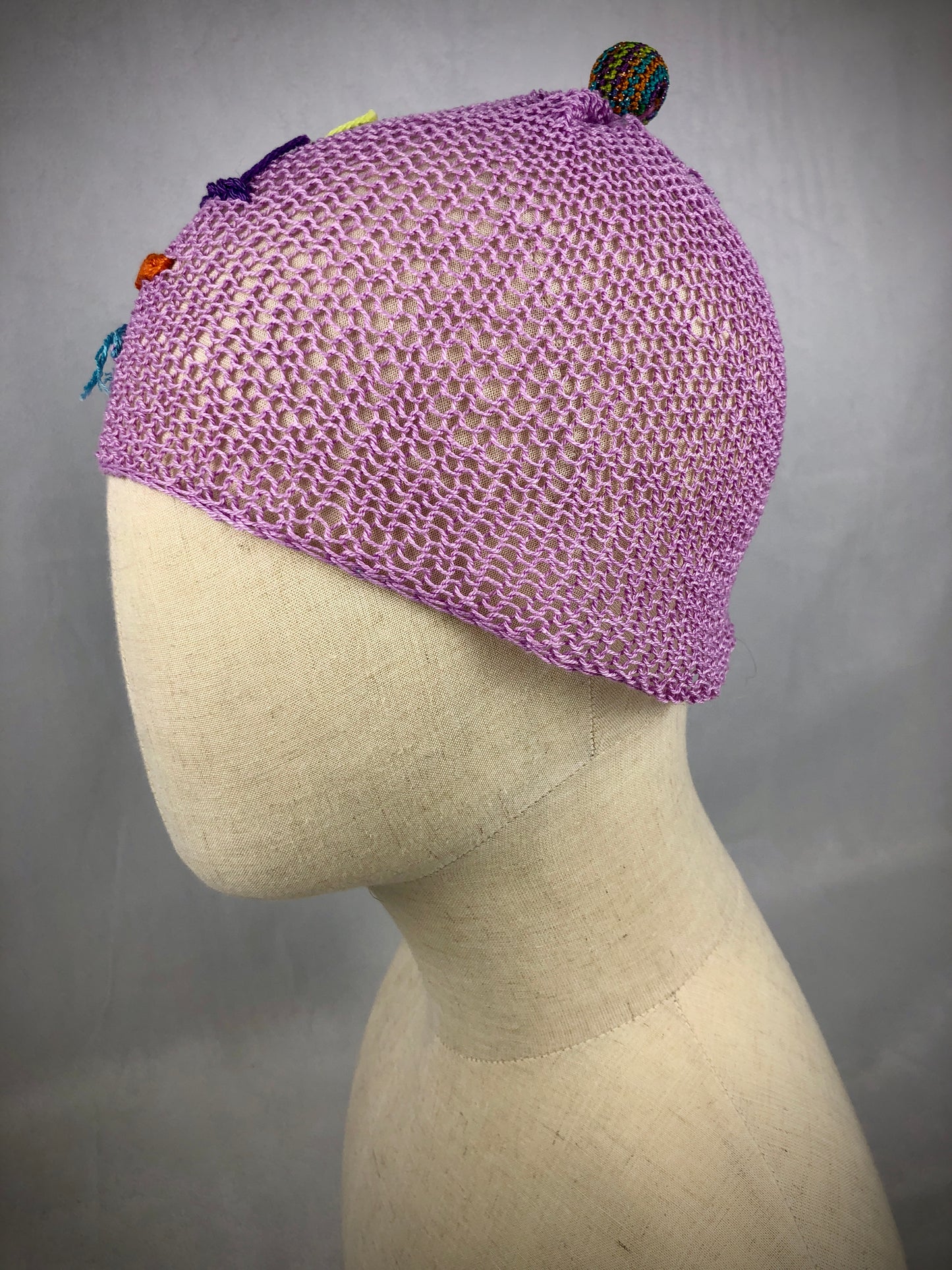 Lilac pink cotton beanie