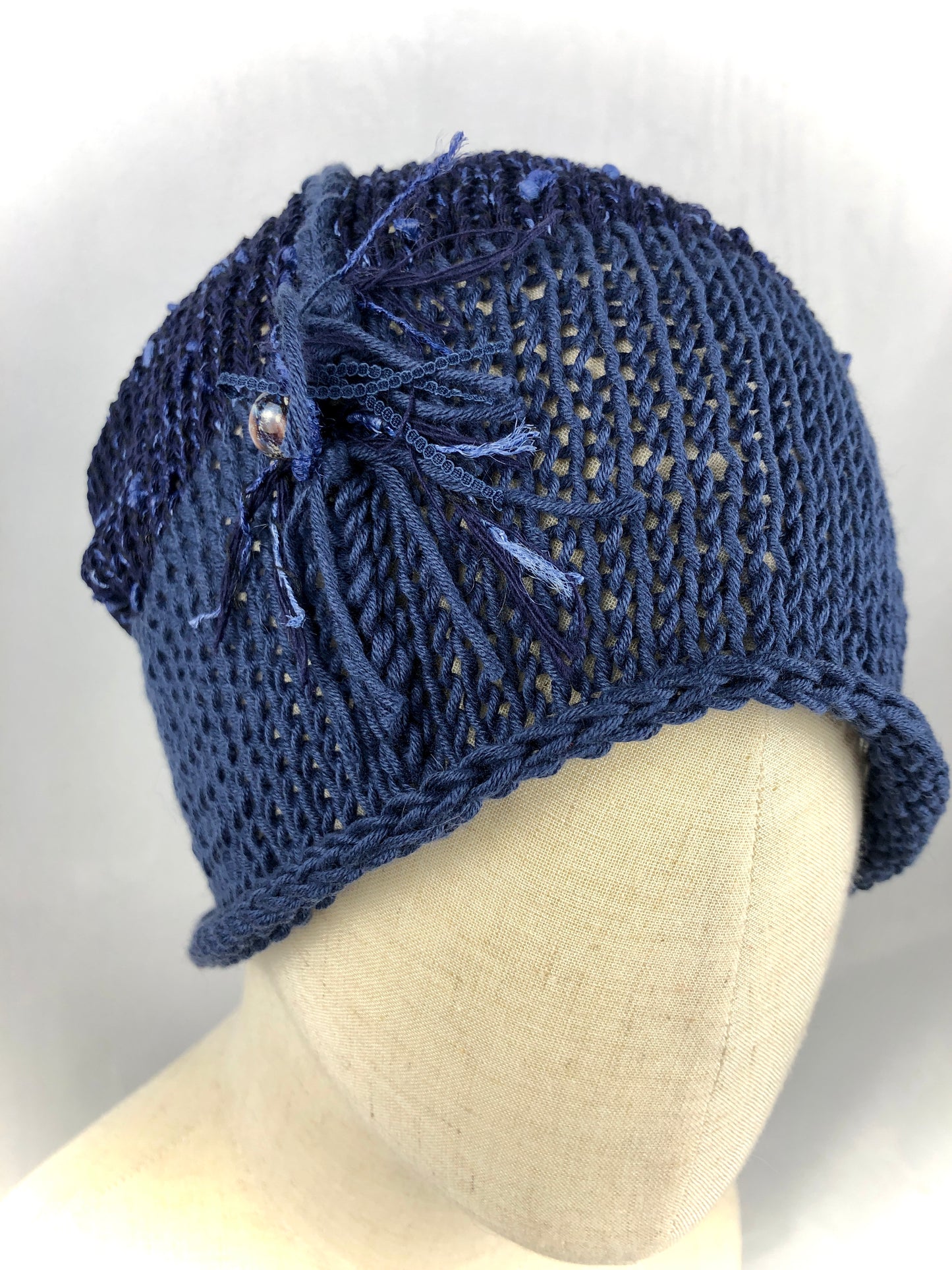 Blue slouchy beanie toque