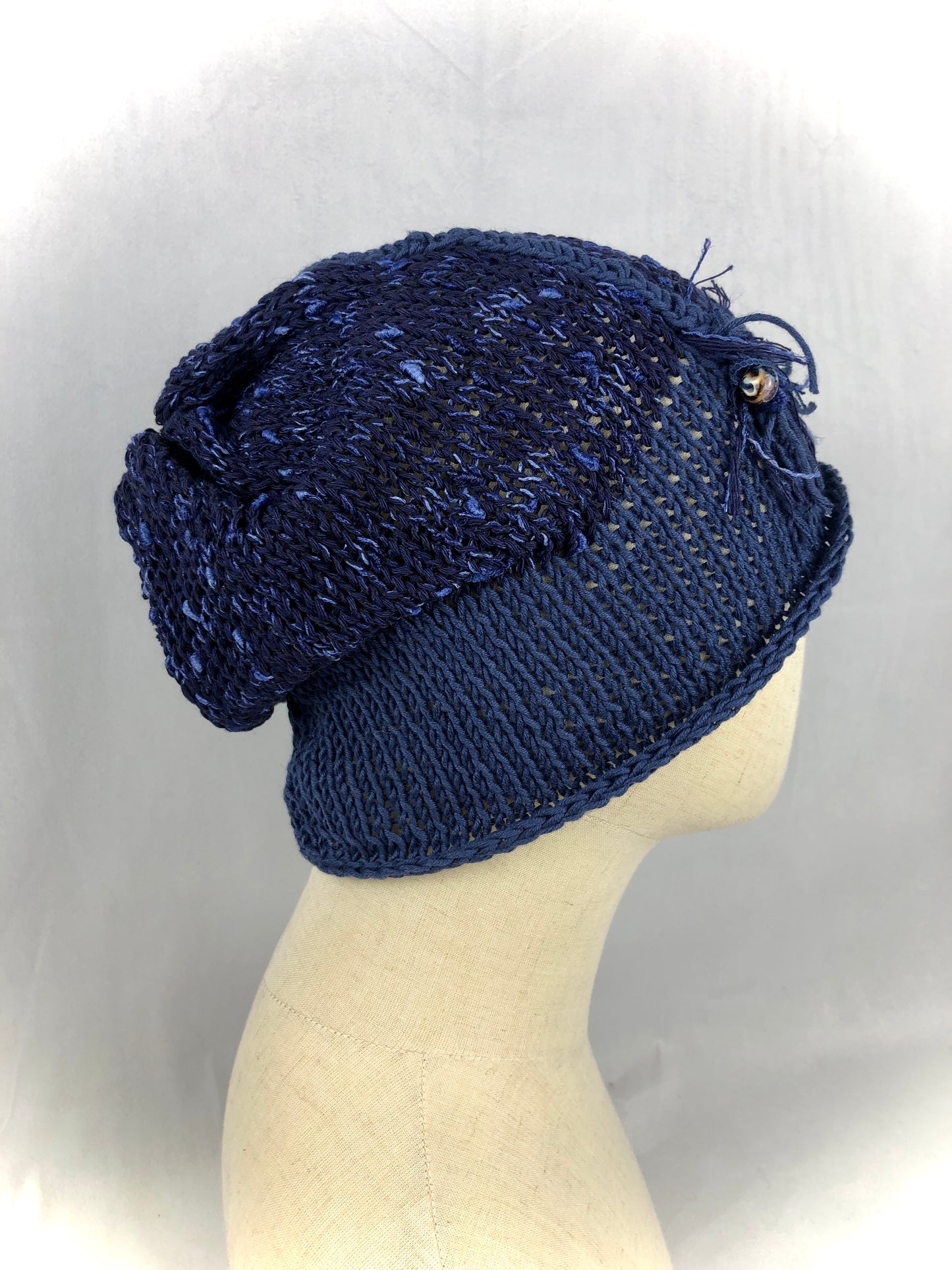 Blue slouchy beanie toque