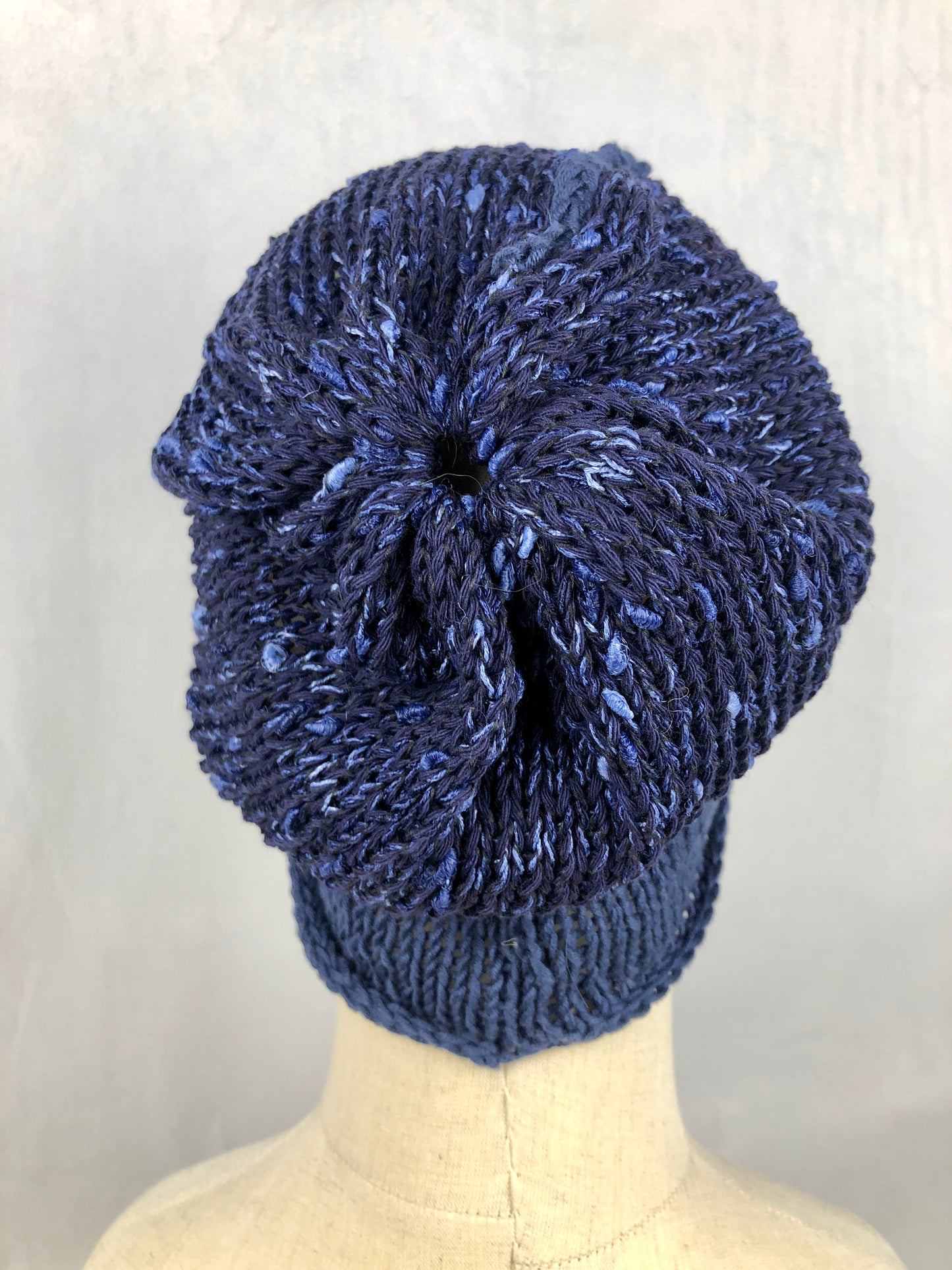 Blue slouchy beanie toque