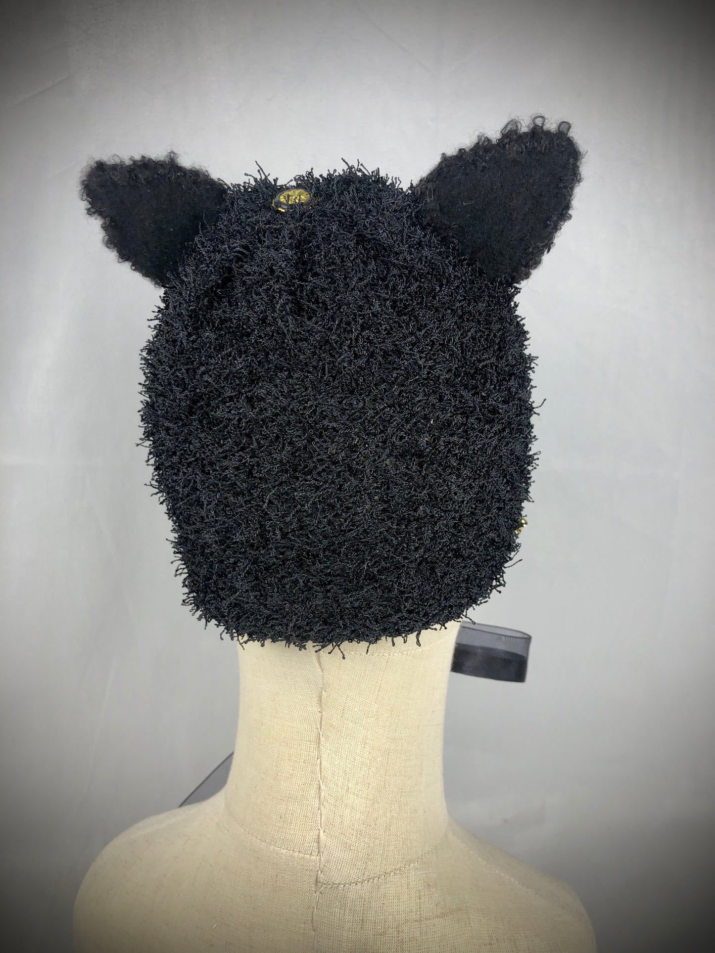Black glamour cat bonnet beanie