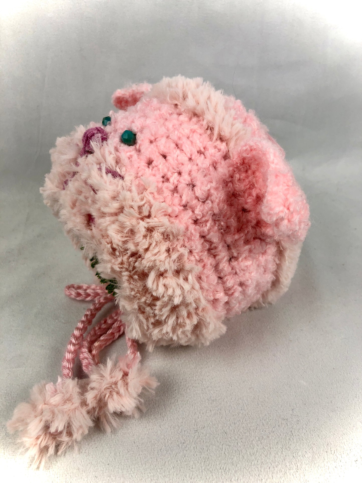 Pink baby bonnet style cat hat