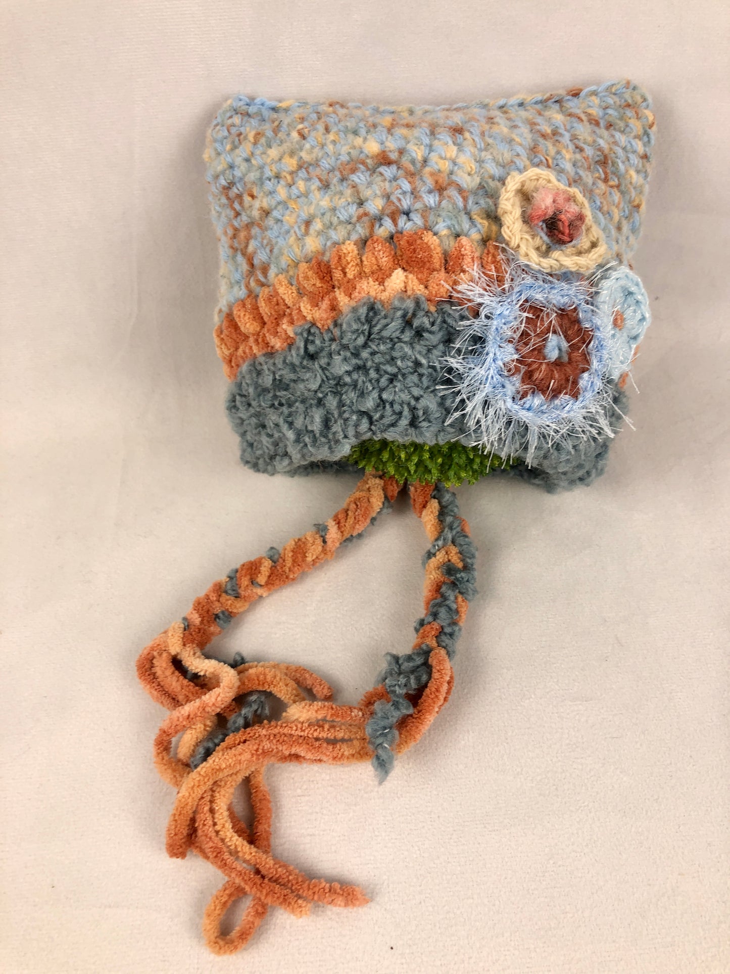Blue brown cat beanie toque