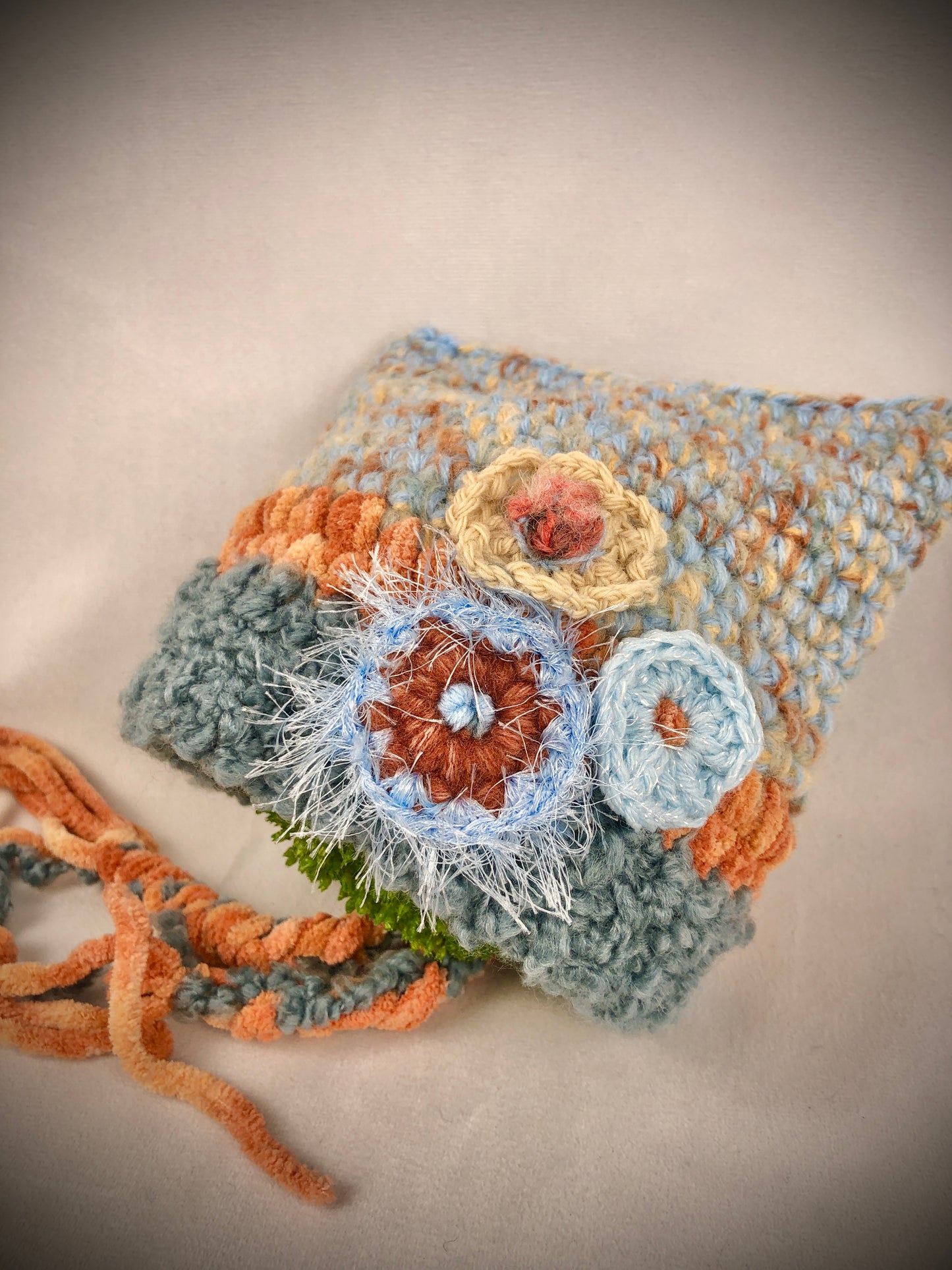Blue brown cat beanie toque