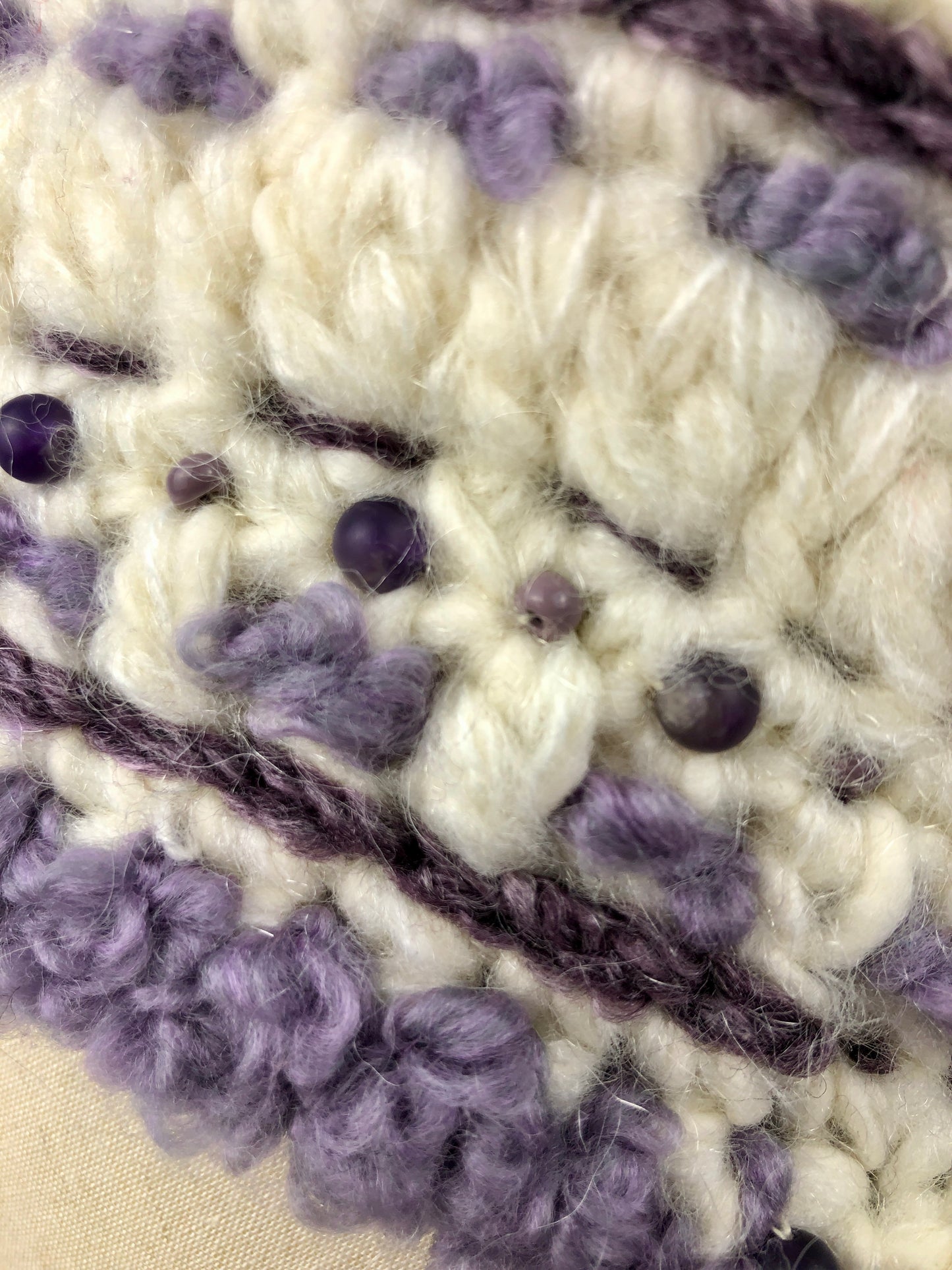 White purple amethyst earflaps beret