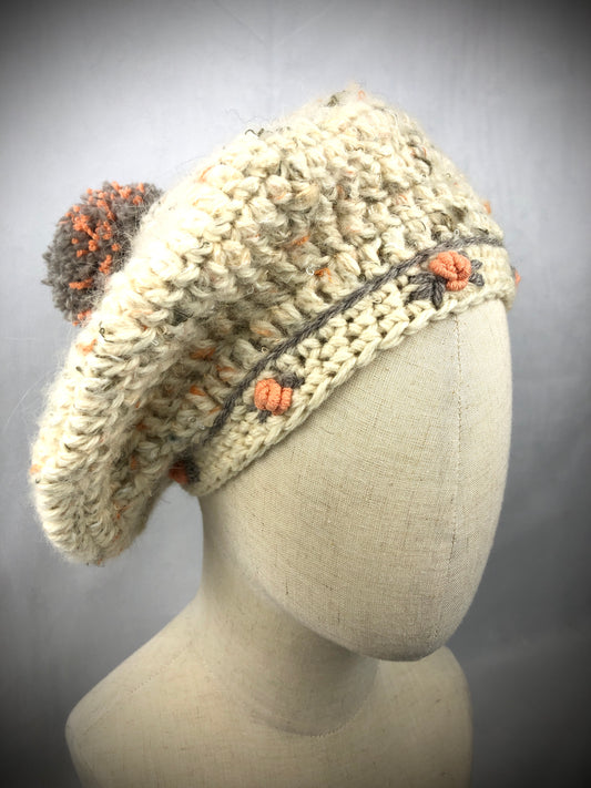 Beige mohair beret