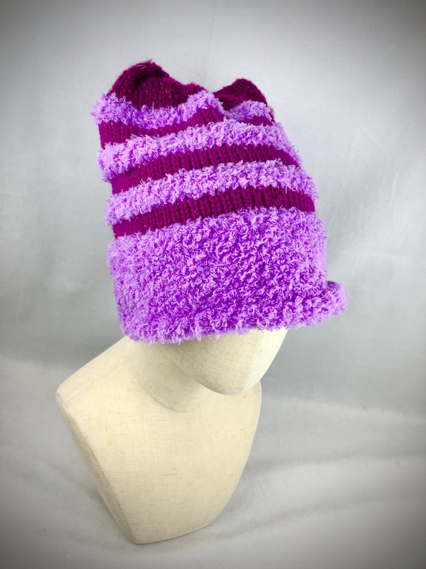Pink purple Cheshire style toque