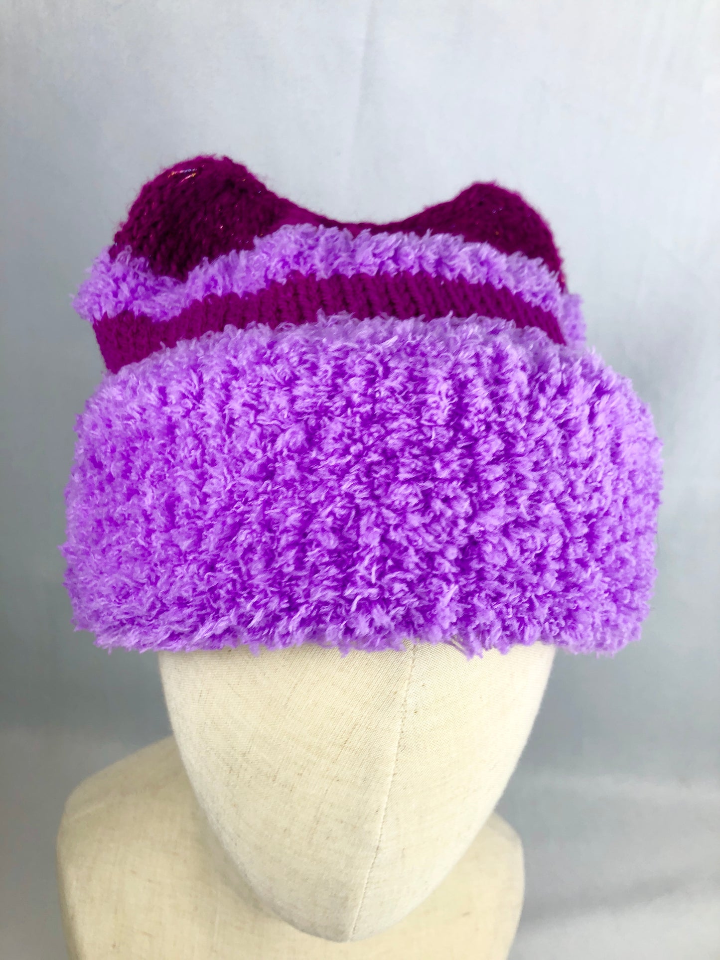 Pink purple Cheshire style toque