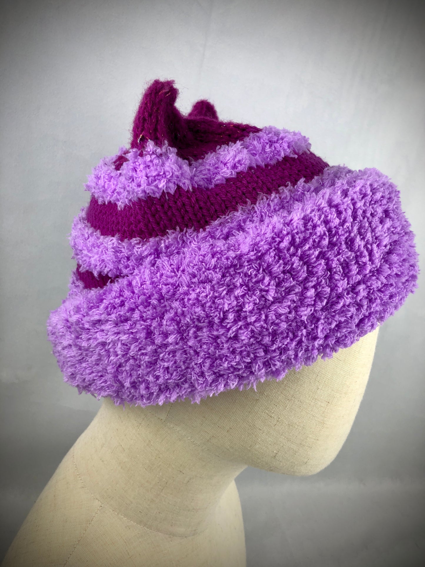 Pink purple Cheshire style toque